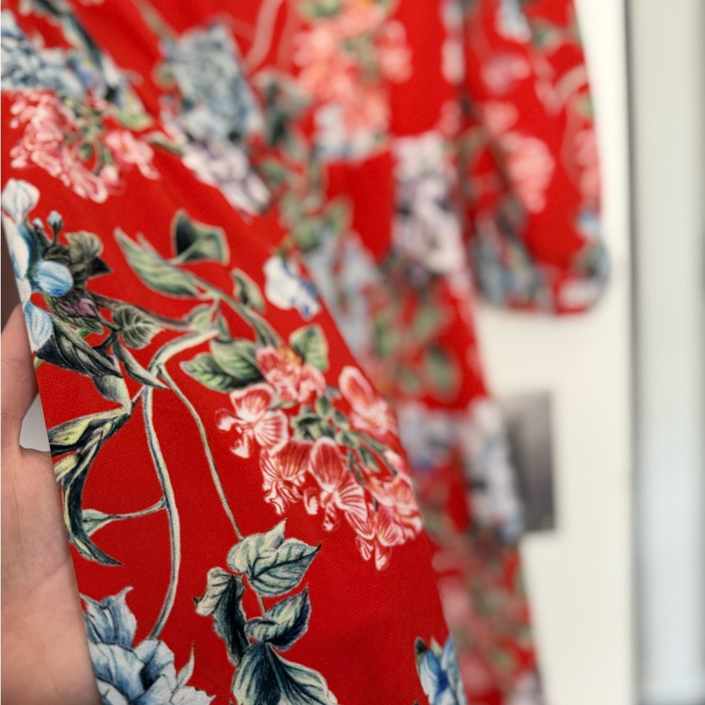 H&M Red Floral Long Sleeve Dress - Picture 5 of 5